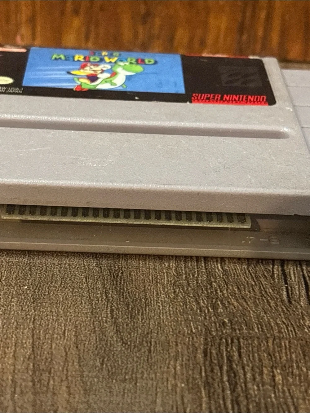 Nintendo Super Mario World SNES Cartridge - Light Gray Shell, Blue Label
